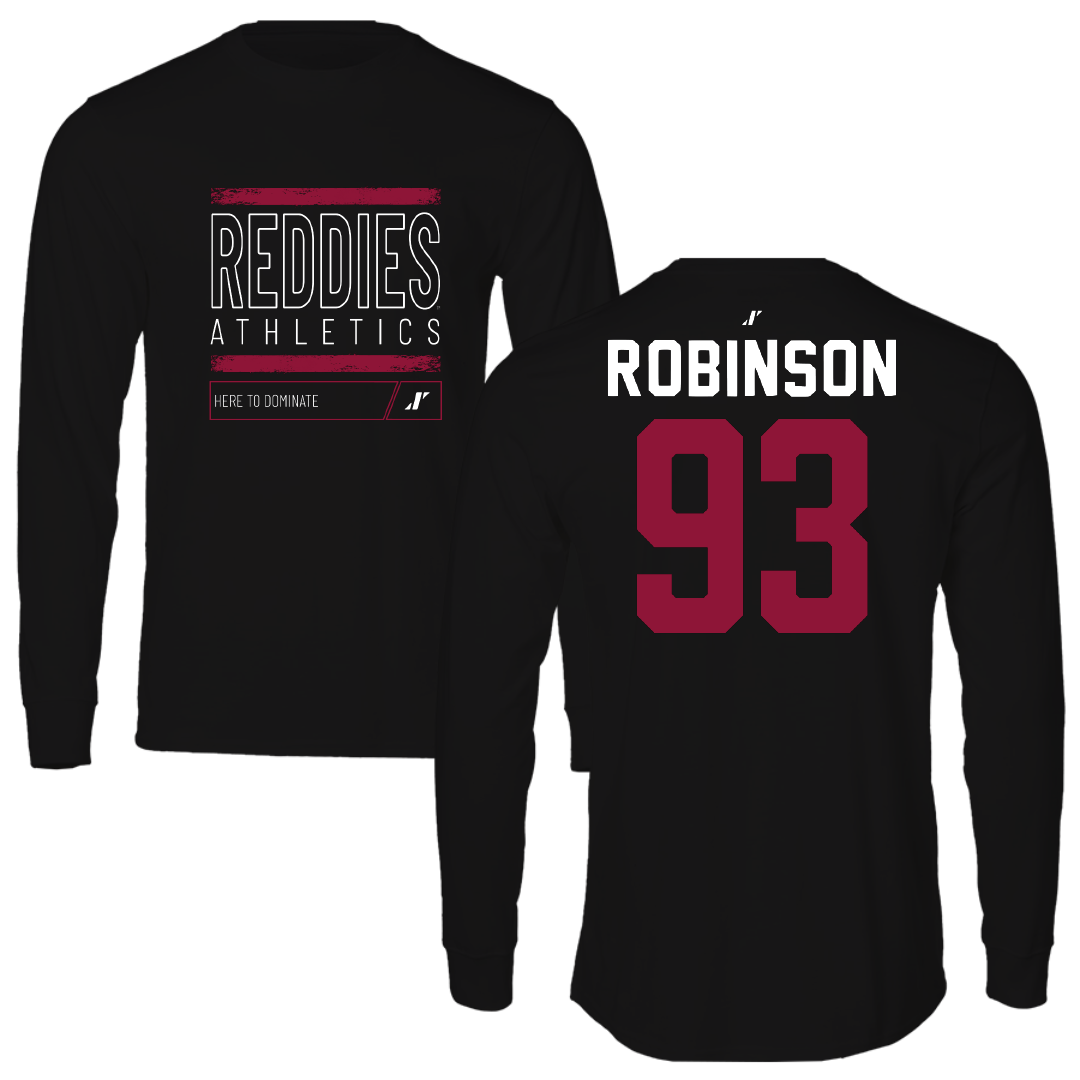 Henderson State University Football Black Dominate Performance Long Sleeve - #93 Shaq'ke Robinson