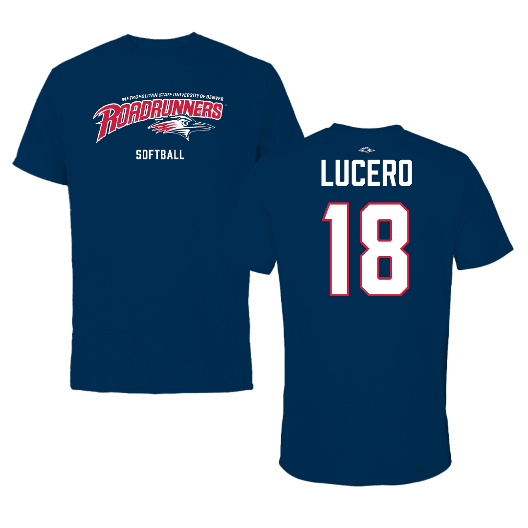 Metropolitan State University of Denver Softball Navy Performance Tee - #18 Neila Lucero