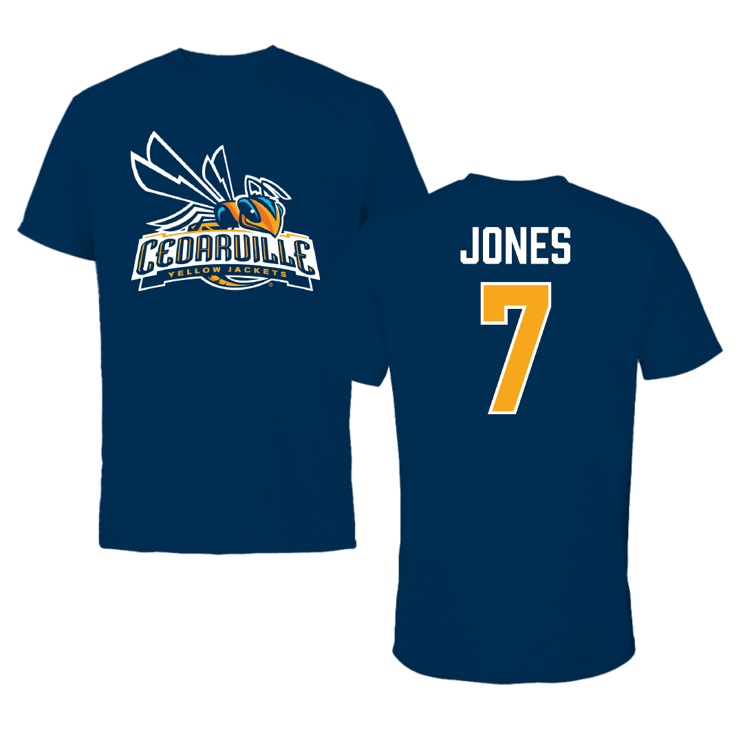 Cedarville University Softball Navy Performance Tee - #7 Madison Jones
