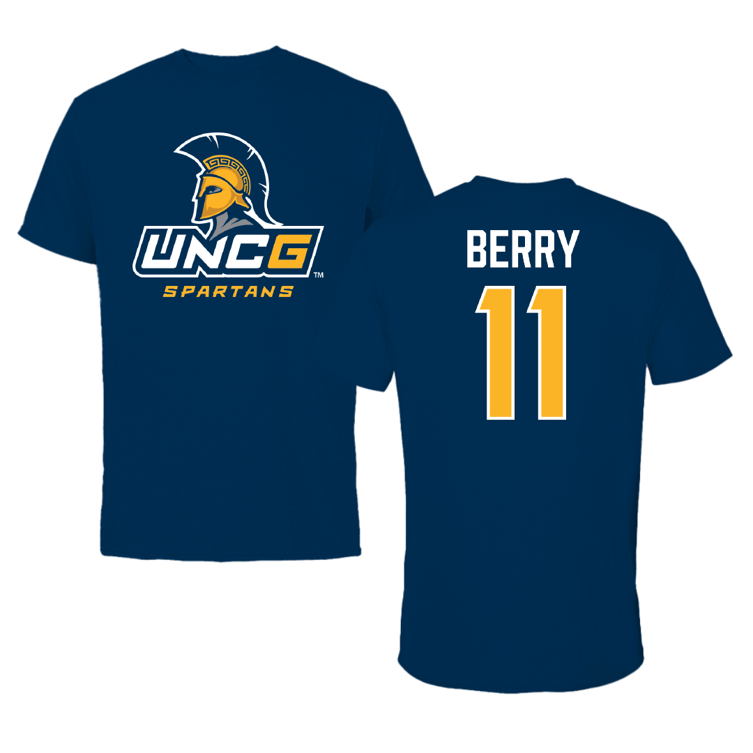UNC Greensboro Baseball Navy Performance Tee - #11 Tanner Berry