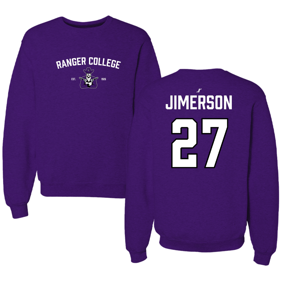 Ranger College Baseball Purple General Crewneck - #27 CJ Jimerson