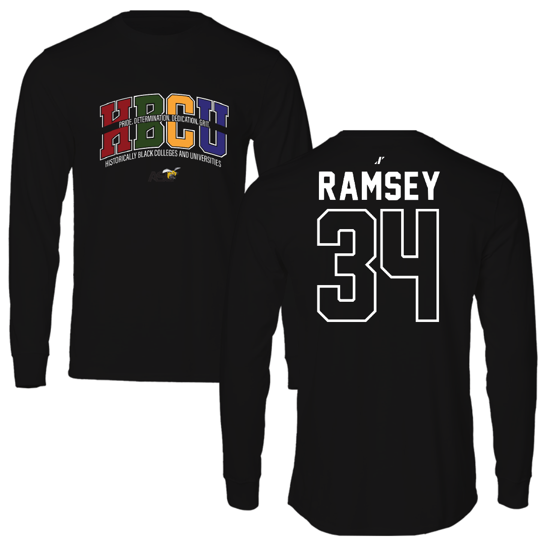 Alabama State University Softball Black HBCU Long Sleeve - #34 Brooke Ramsey