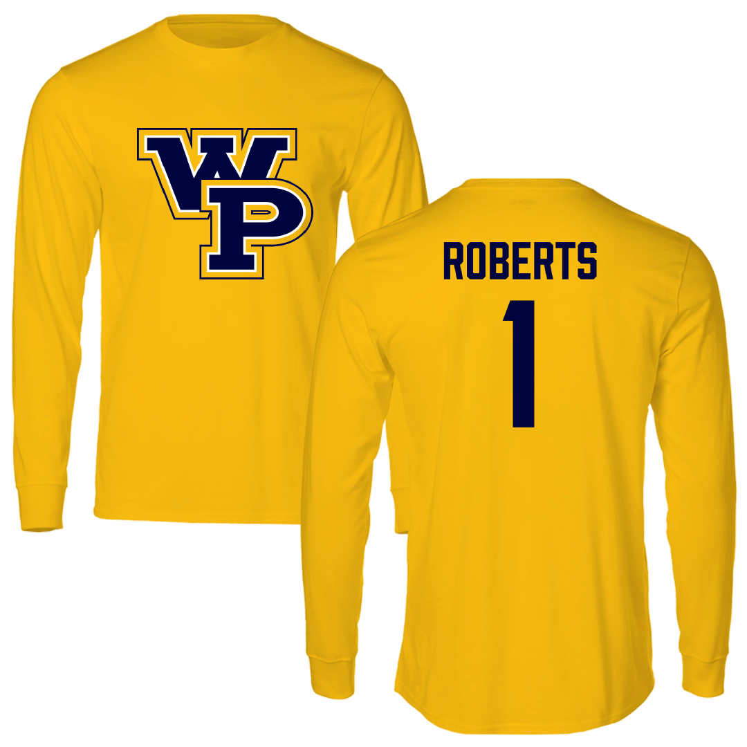 William Penn University Football Gold Performance Long Sleeve - #1 Charles Roberts