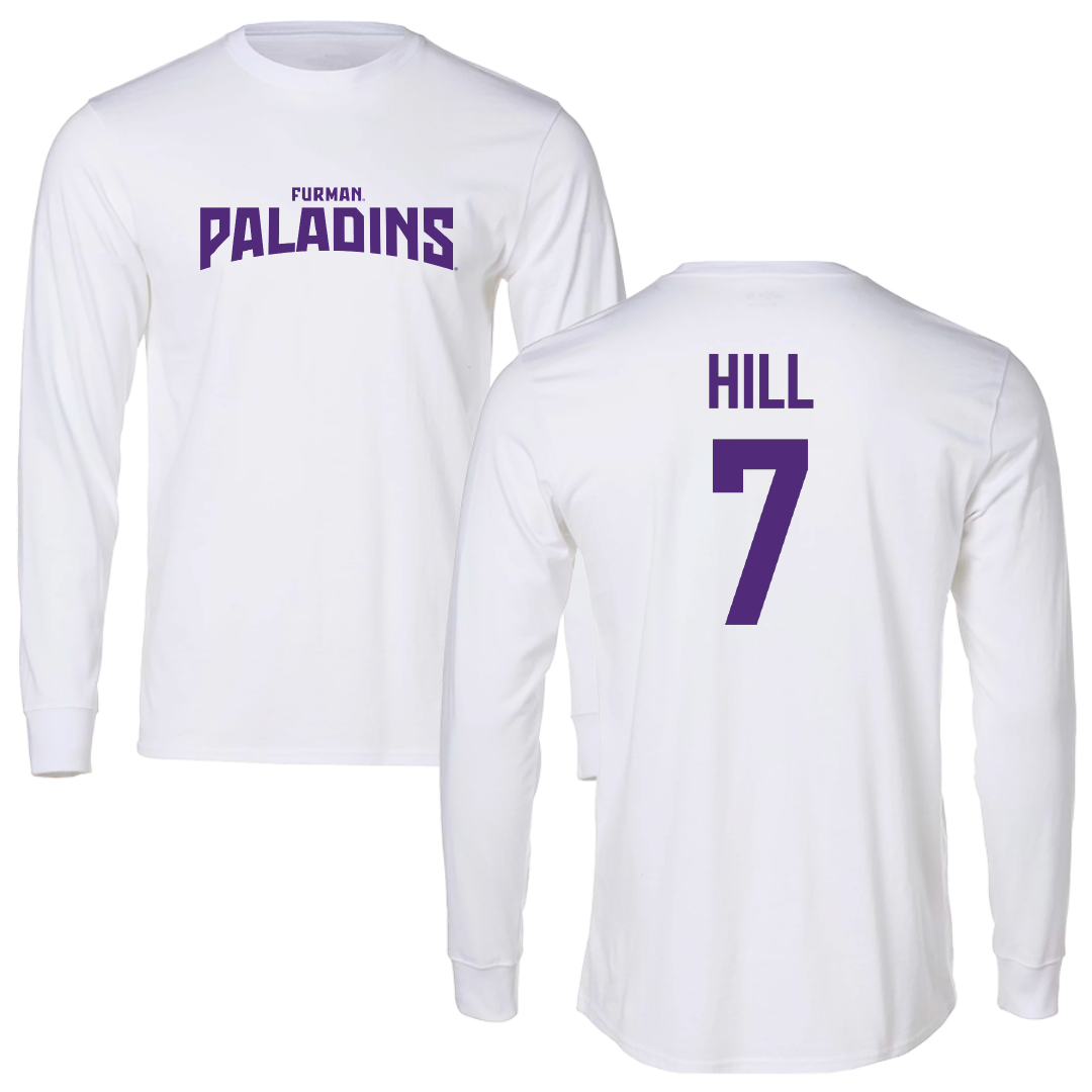 Furman University Softball White Classic Performance Long Sleeve - #7 Gwendolyn Hill