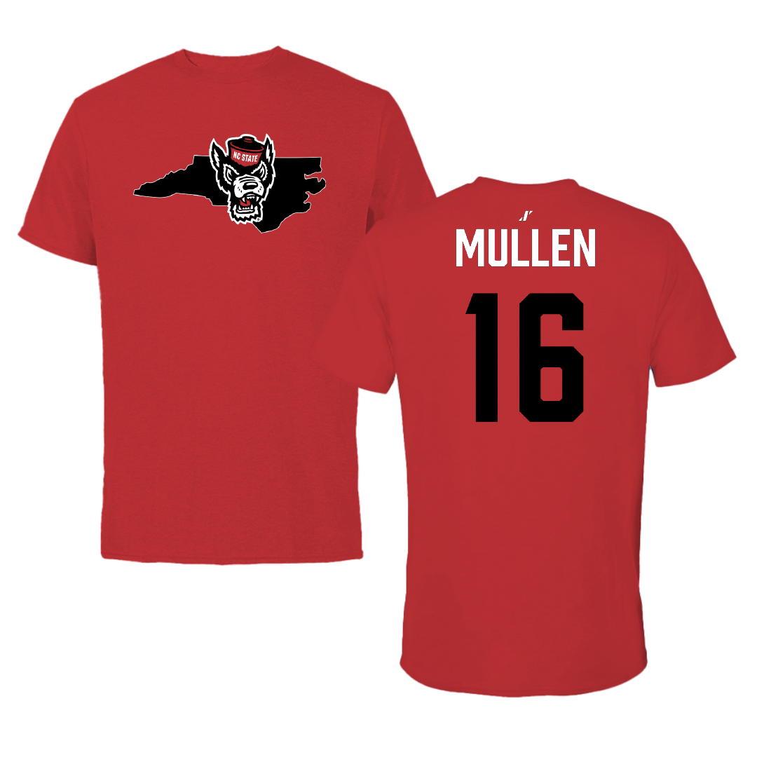 North Carolina State University Volleyball Red State Performance Tee - #16 Ashley Mullen