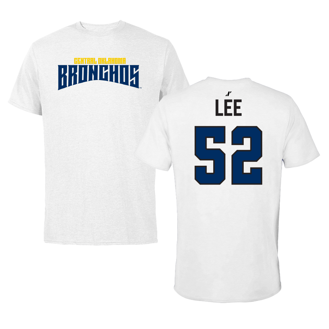 University of Central Oklahoma Football White Classic Performance Tee - #52 Montriel Lee