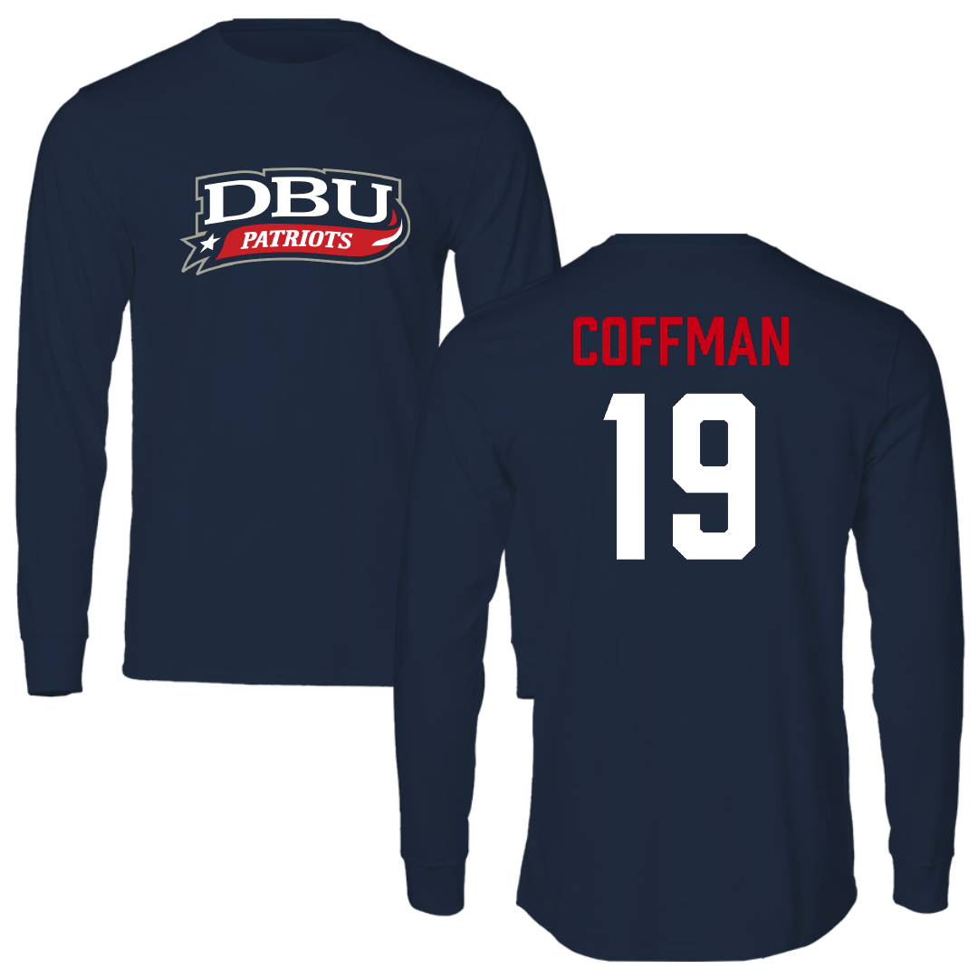 Dallas Baptist University Soccer Navy Long Sleeve - #19 Kylar Coffman