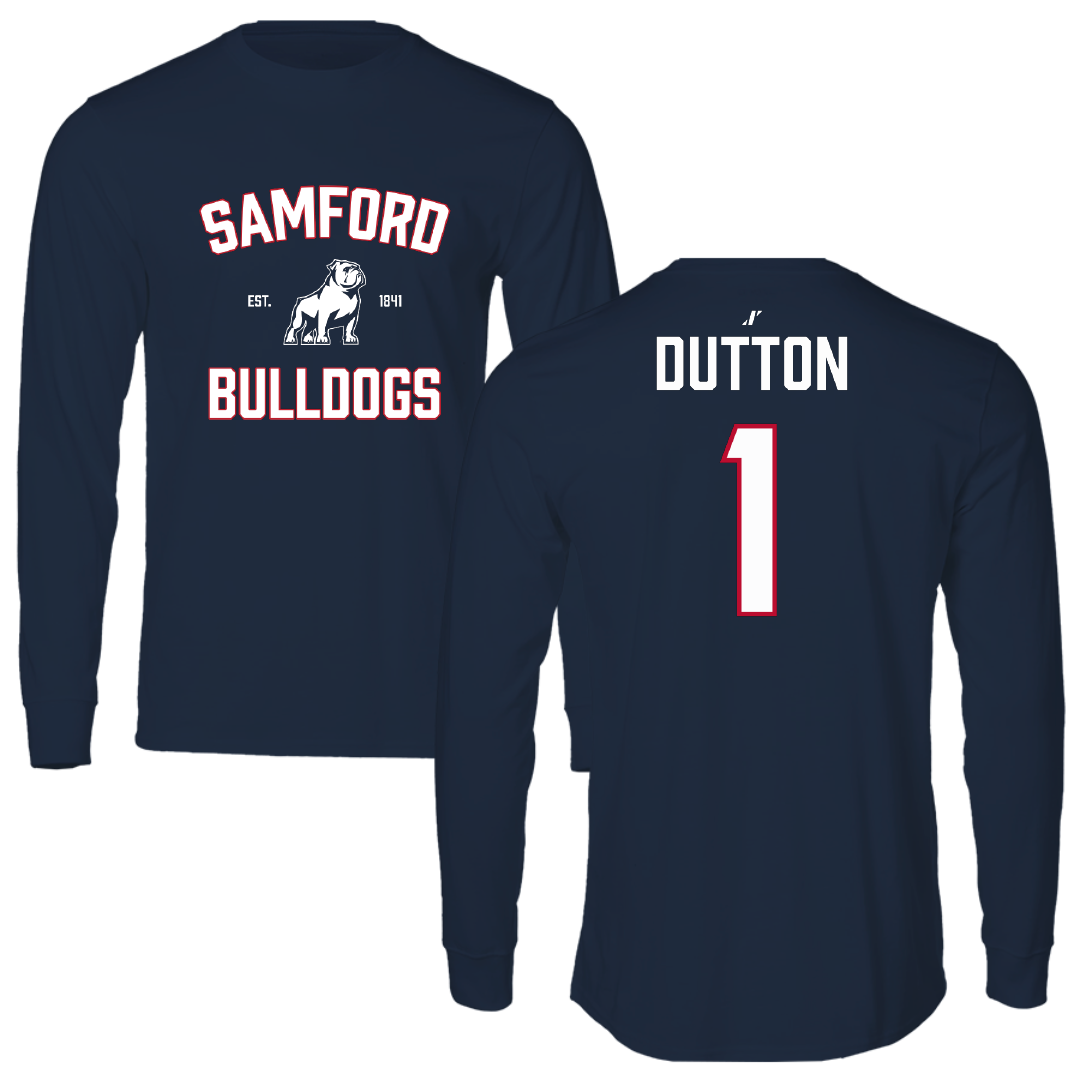 Samford University Baseball Navy General Performance Long Sleeve - #1 Pierce Dutton