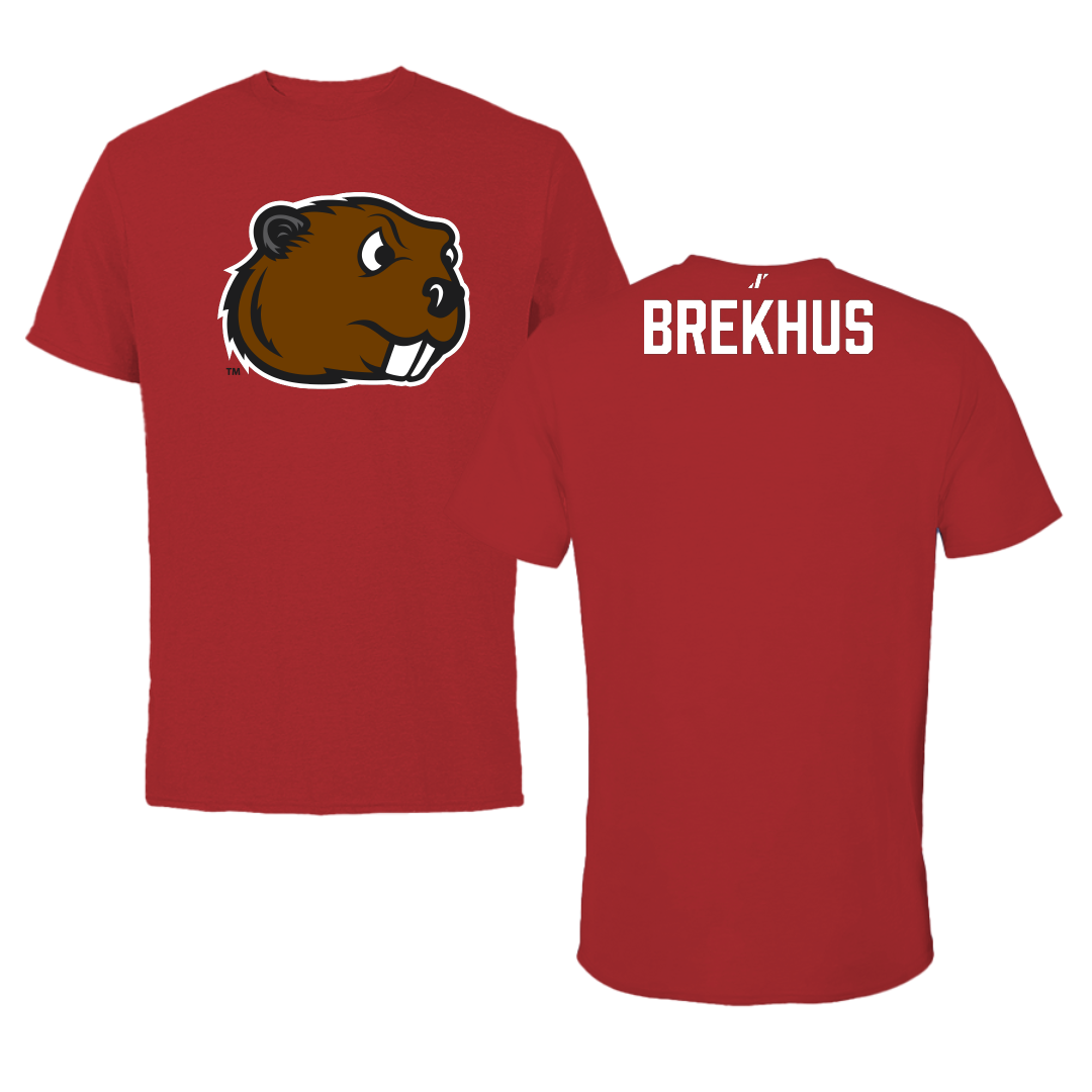 Minot State University Wrestling (W) Canvas Red Tee - Raine Brekhus