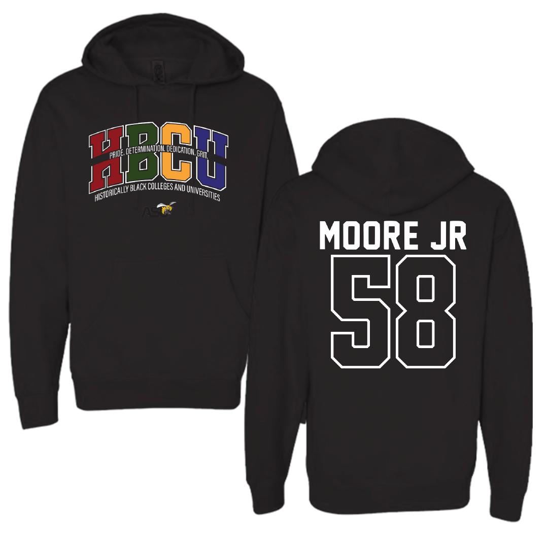 Alabama State University Football Black HBCU Hoodie - #58 Michael Moore Jr