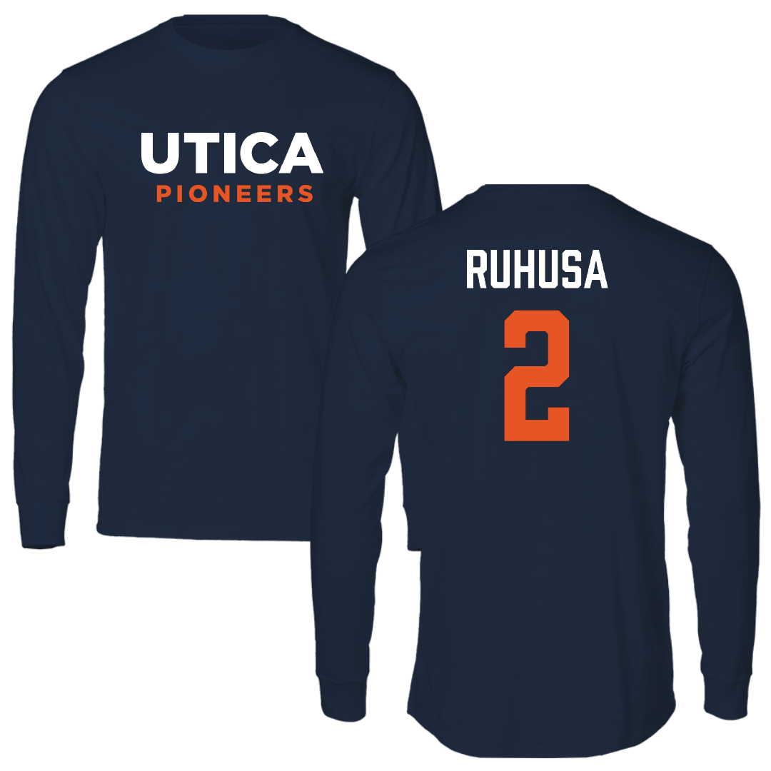 Utica University Soccer Navy Performance Long Sleeve - #2 Stavi Ruhusa