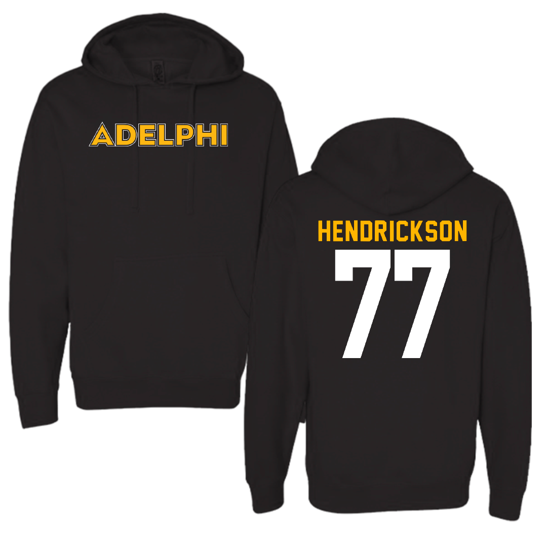 Adelphi University Lacrosse Black Hoodie - #77 Michael Hendrickson