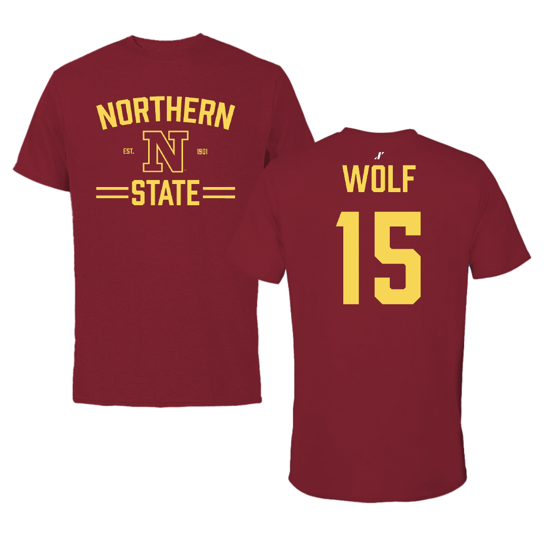 Northern State University Softball Cardinal General Tee - #15 Brooke Wolf