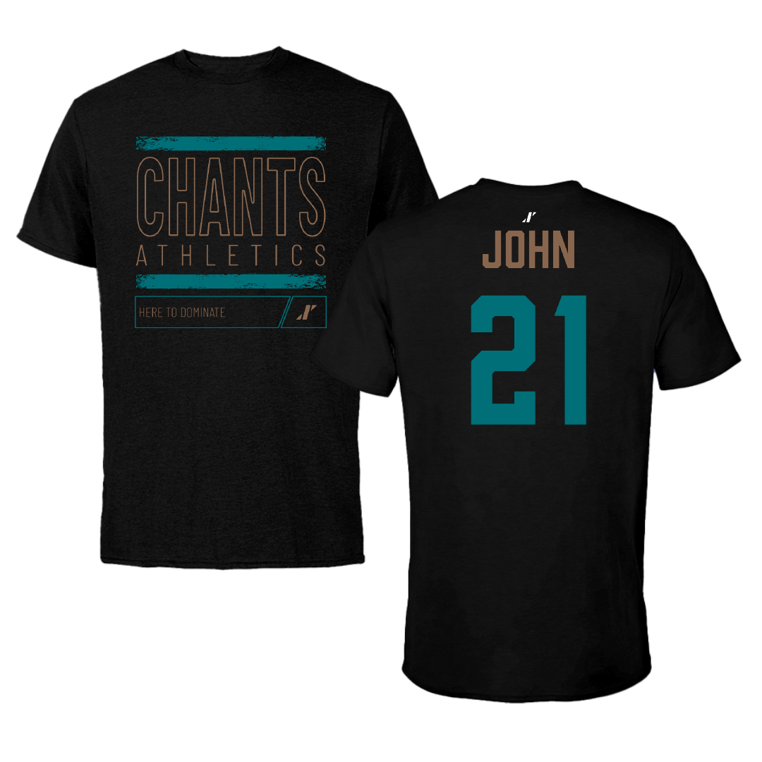 Coastal Carolina University Football Black Dominate Performance Tee - #21 Jalen John