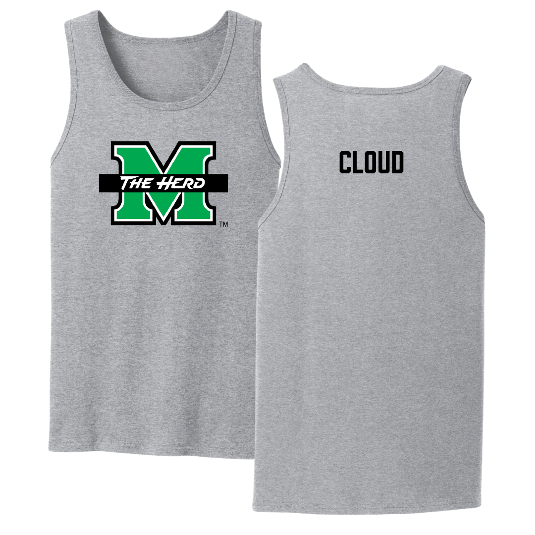 Marshall University TF and XC Sport Gray Tank Top - Tyrell Cloud