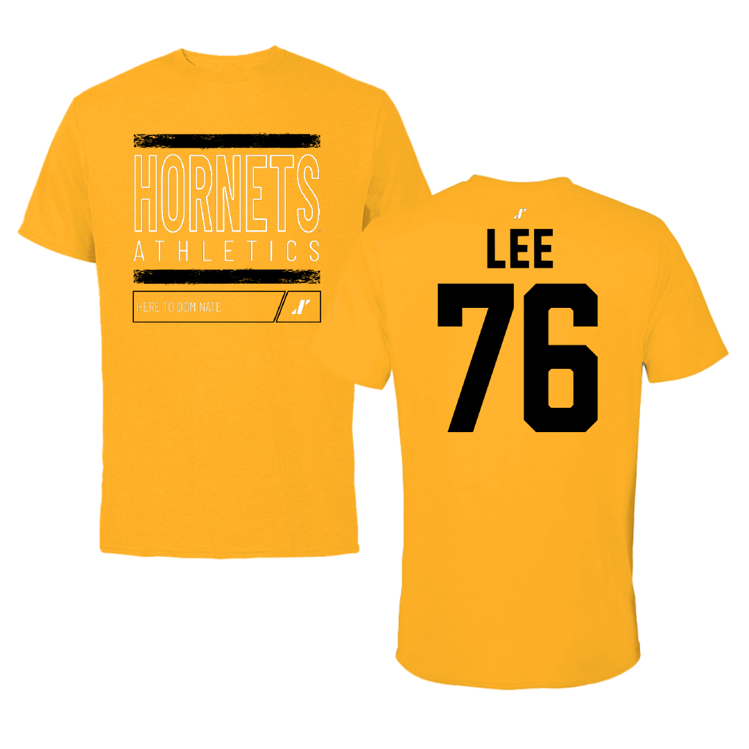 Alabama State University Football Gold Dominate Tee - #76 Marvin Lee