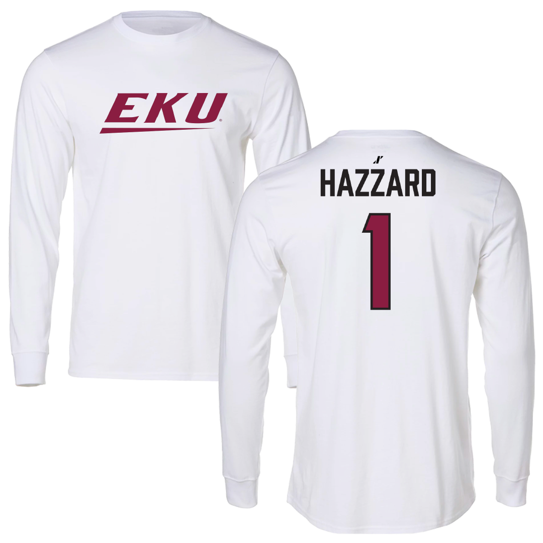Eastern Kentucky University Softball White Performance Long Sleeve - #1 Ava Hazzard