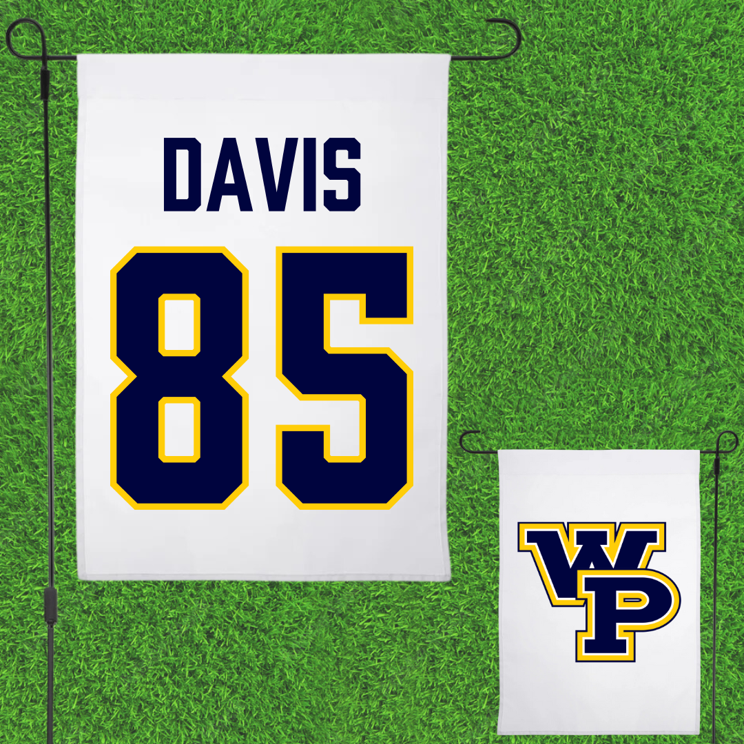 William Penn University Football White Garden Flag - #85 Montrell Davis