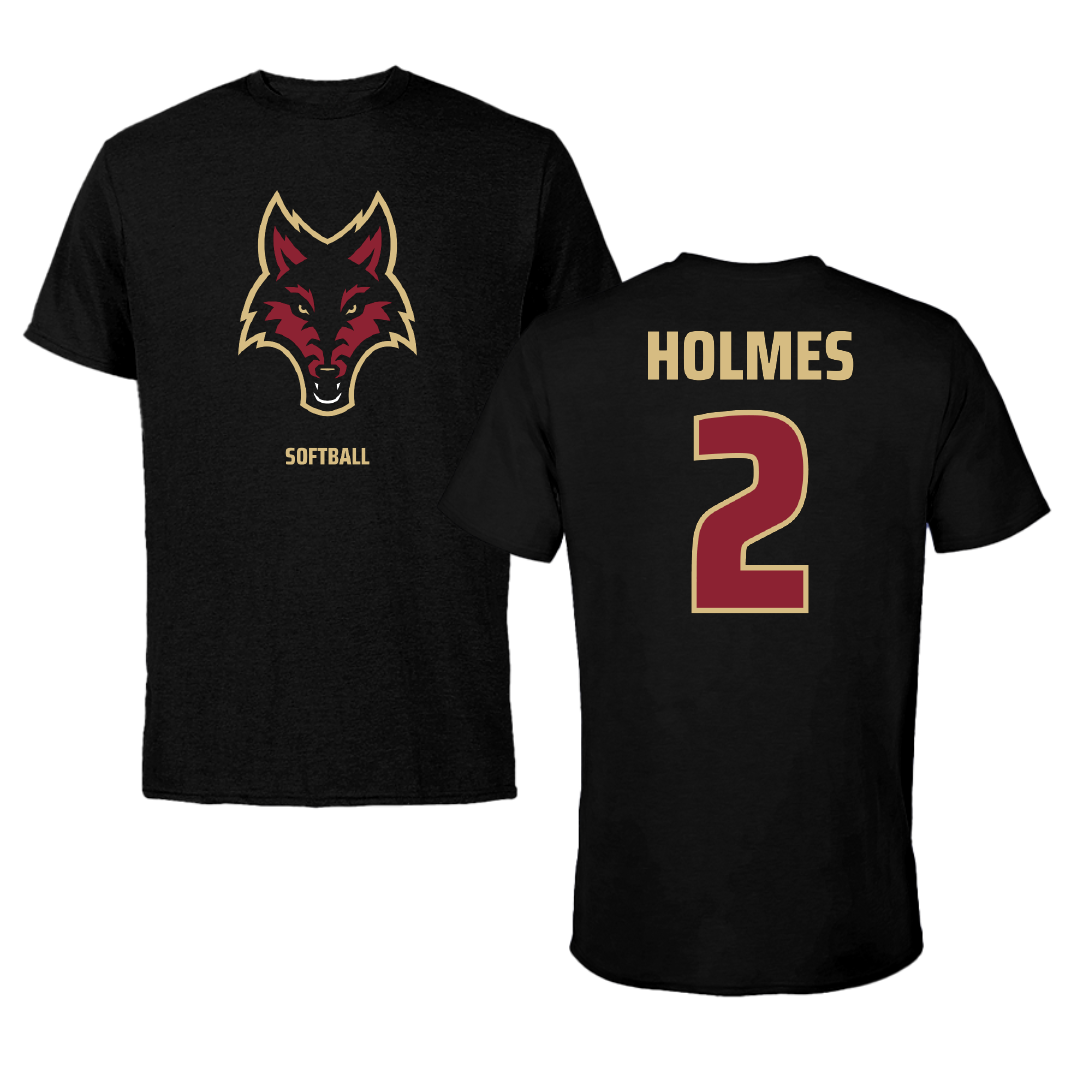 Coastal Alabama Community College Softball Black Performance Tee - #2 Alissa Holmes