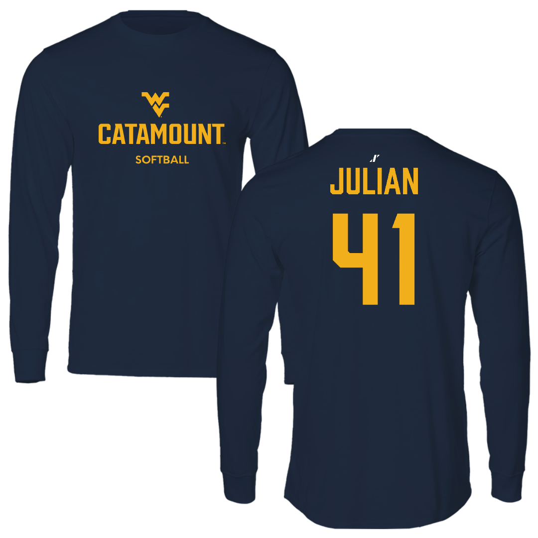 Potomac State College Softball Navy Performance Long Sleeve - #41 Olivia Julian