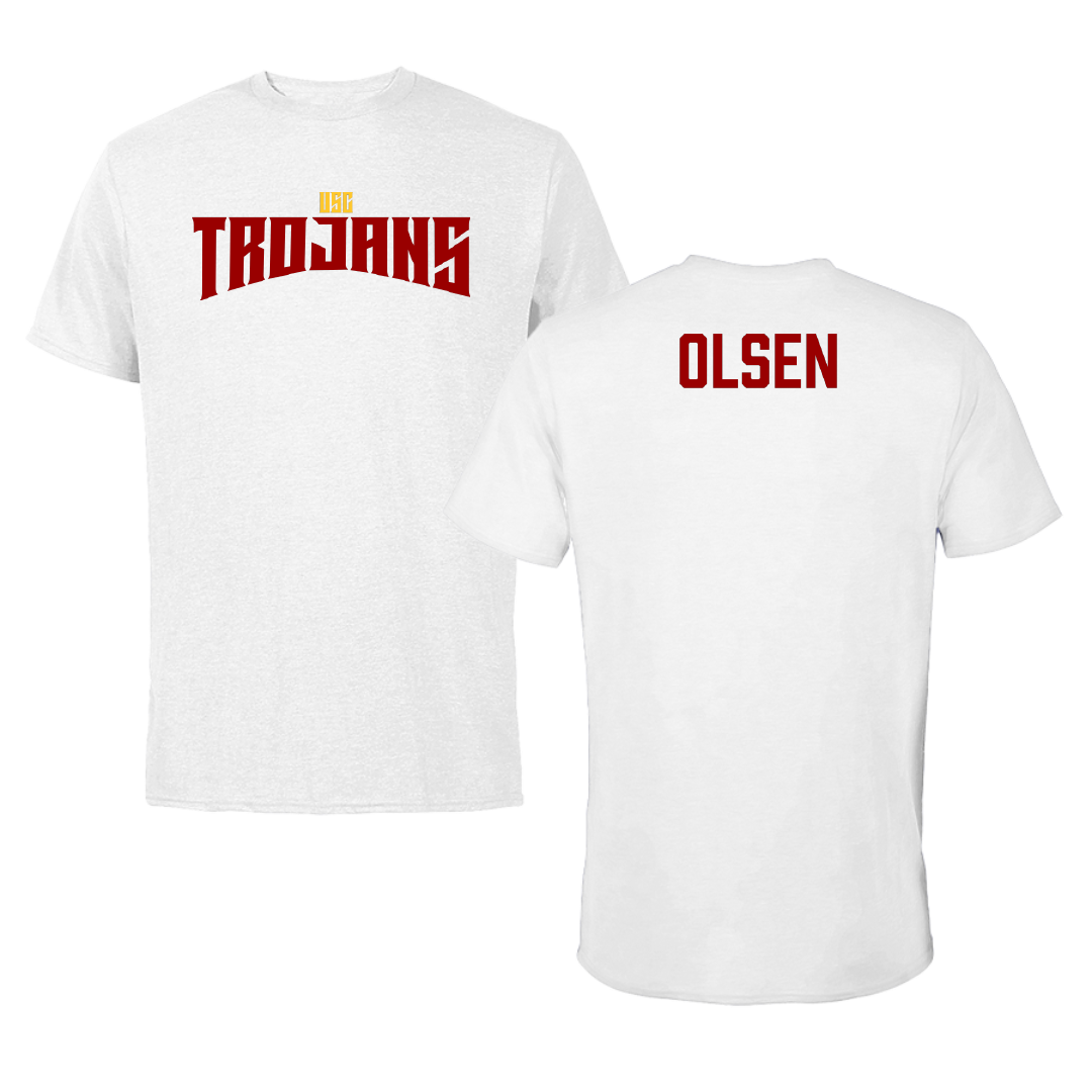 University of Southern California Swimming & Diving White Classic Tee - Thomas Olsen