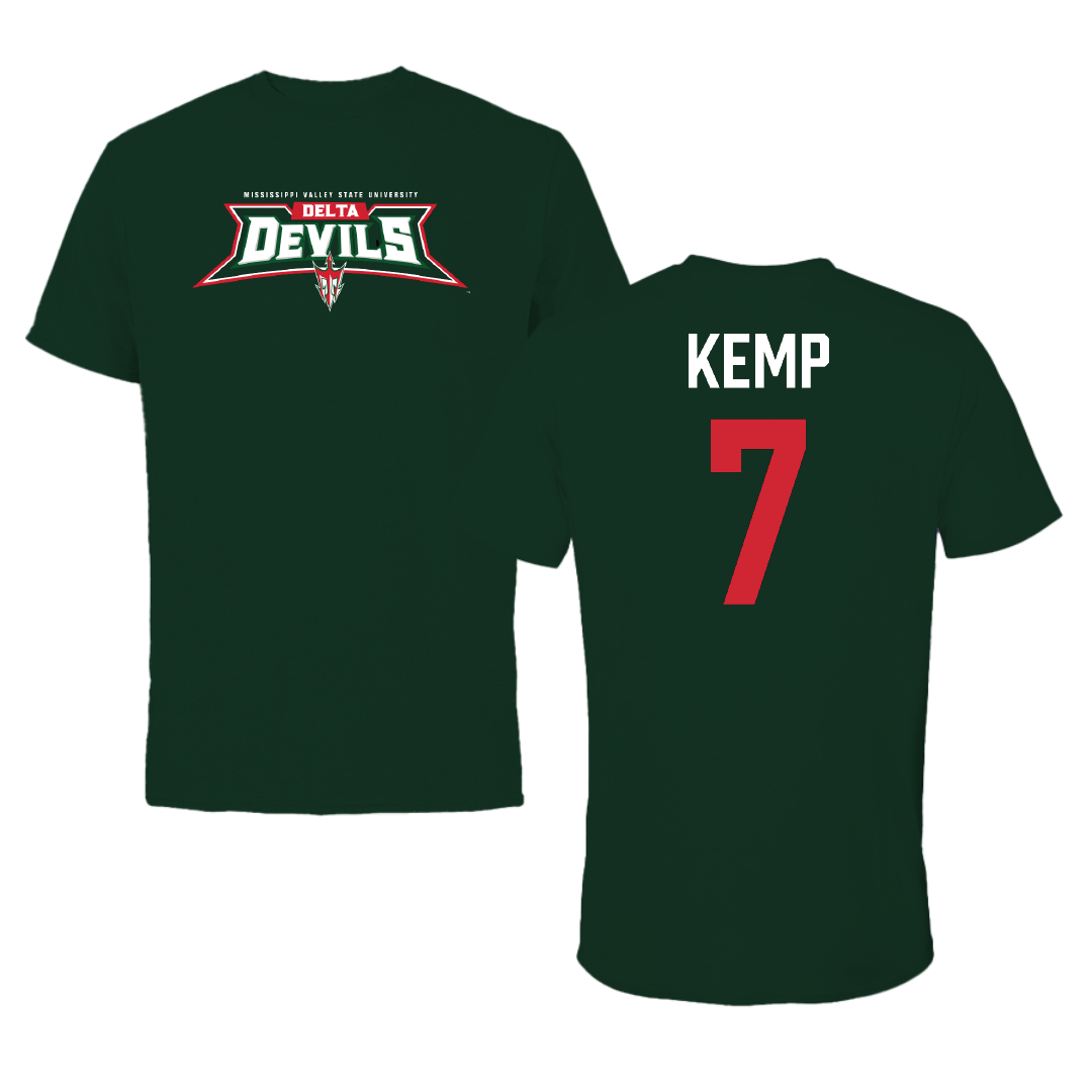 Mississippi Valley State University Baseball Forest Green Tee - #7 Malik Kemp
