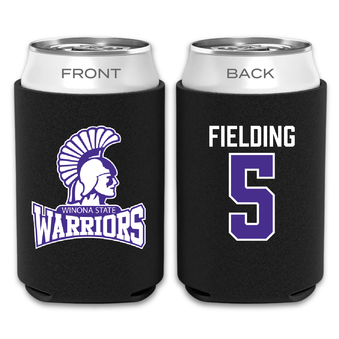 Winona State University Basketball Black Can Cooler - #5 Devon Fielding