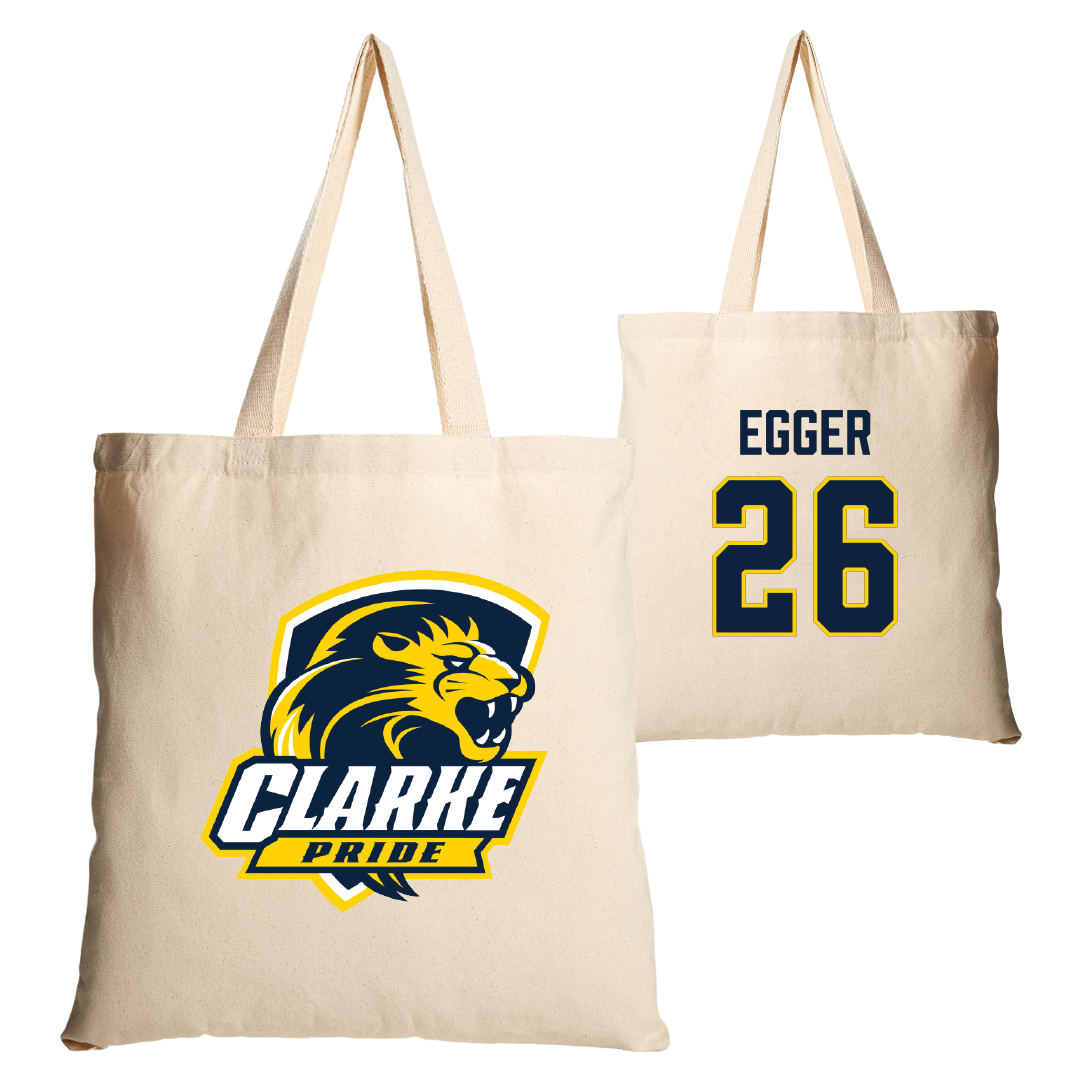 Clarke University Soccer (W) Tan Canvas Tote Bag - #26 Christina Egger