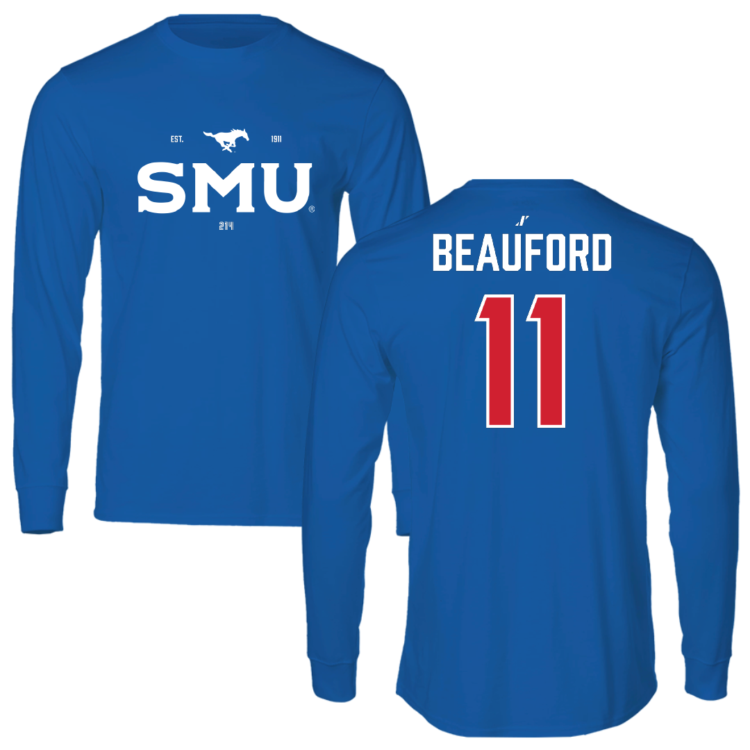 Southern Methodist University Volleyball Blue General Long Sleeve - #11 Hannah Beauford