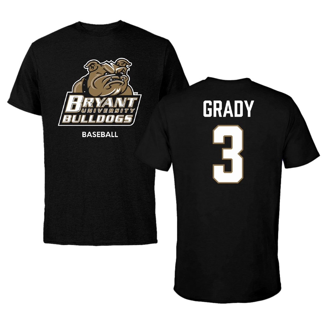 Bryant University Baseball Black Tee - #3 Shea Grady