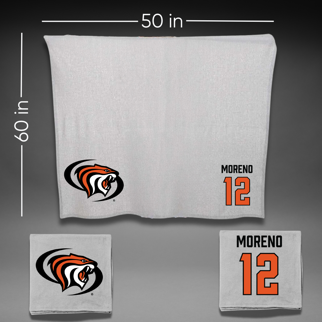 University of the Pacific Baseball Gray Blanket - #12 Maddox Moreno
