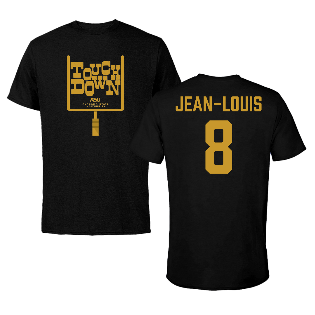 Alabama State University Football Black Touchdown Tee - #8 Rhoody Jean-Louis