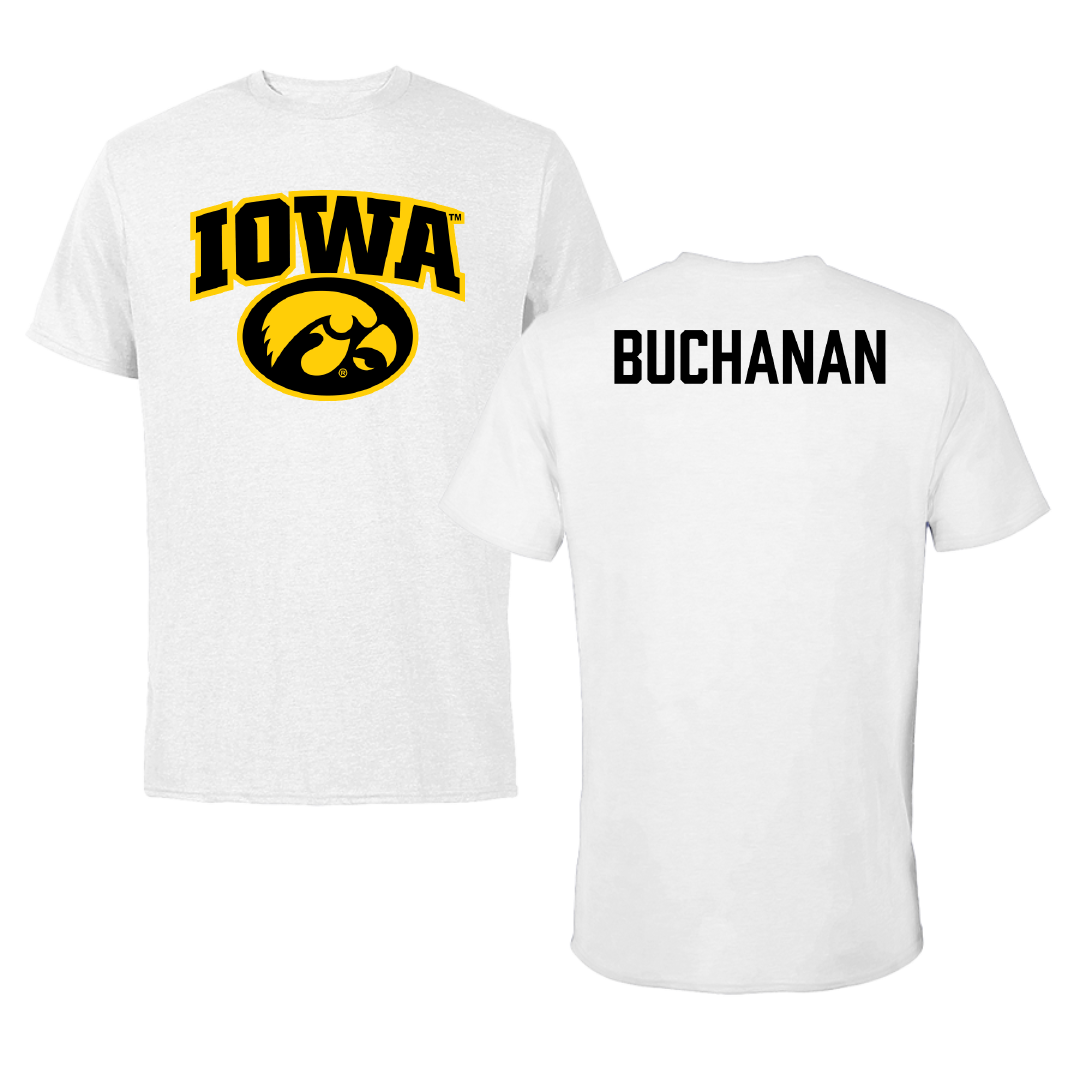 University of Iowa Wrestling White Performance Tee - Stephen Buchanan