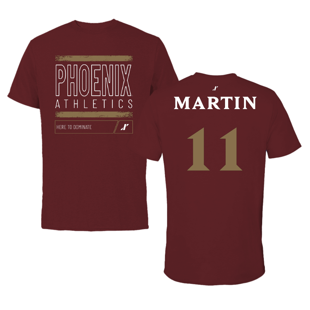 Elon University Football Maroon Dominate Tee - #11 Anthony Martin