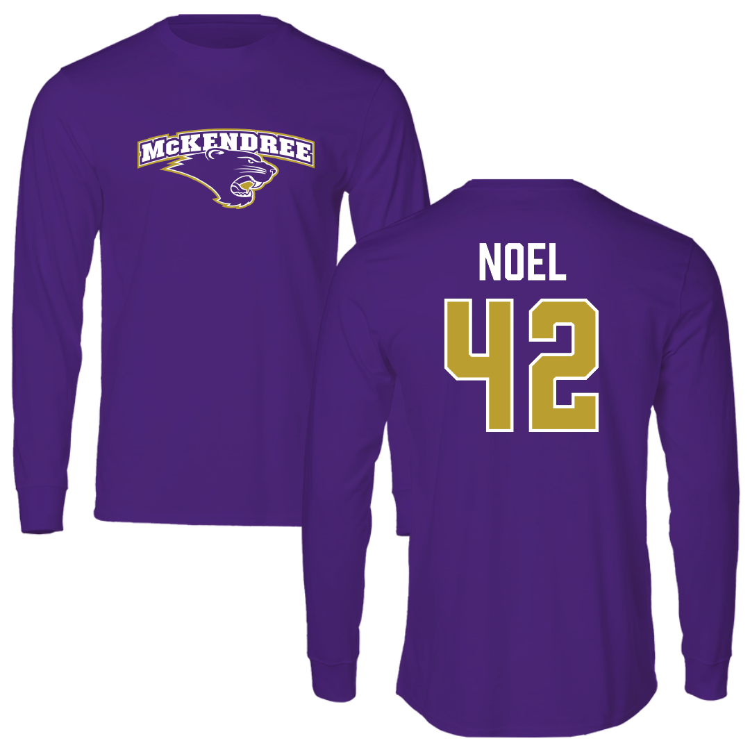 McKendree University Baseball Purple Performance Long Sleeve - #42 Shane Noel