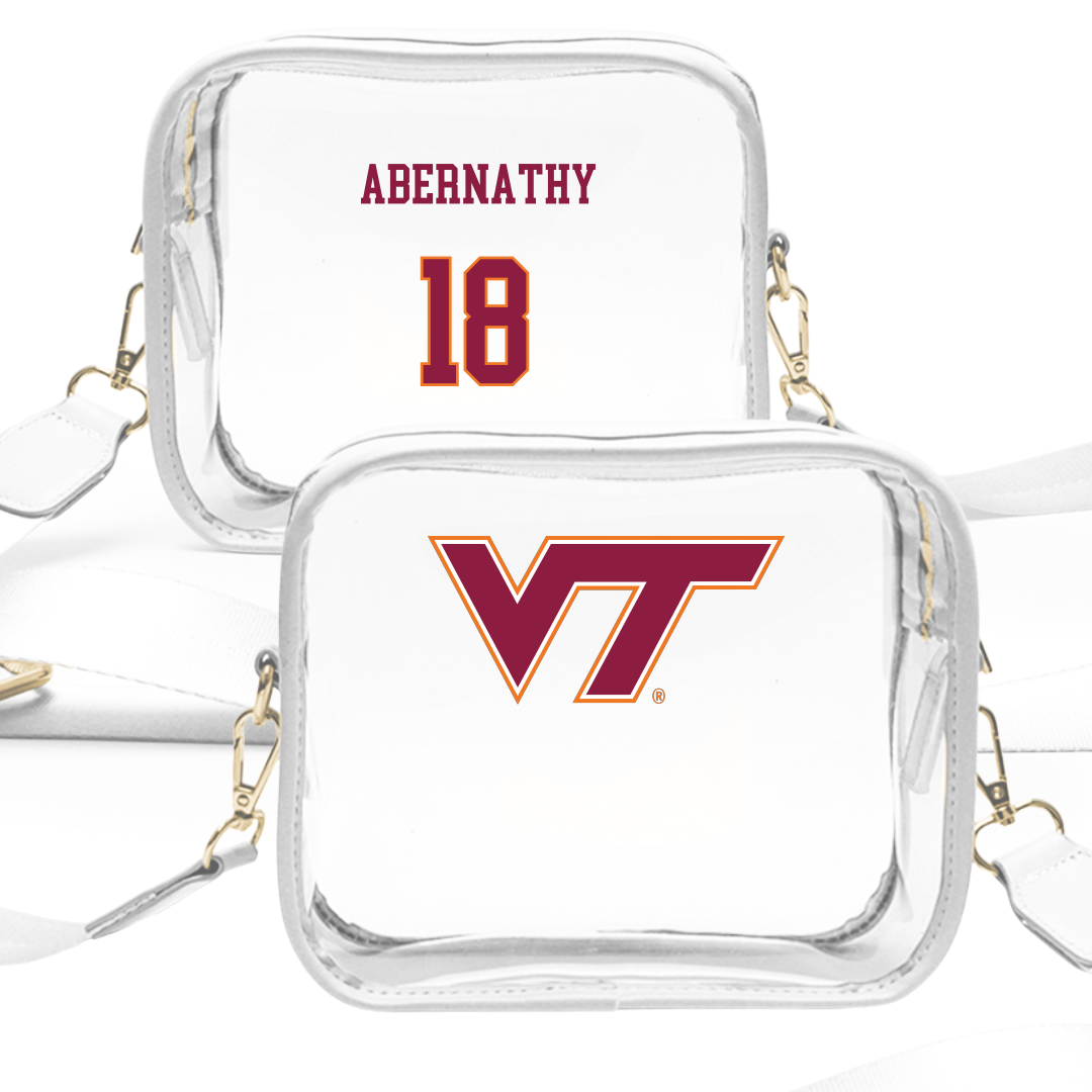 Virginia Tech Softball White Clear Stadium Bag - #18 MJ Abernathy