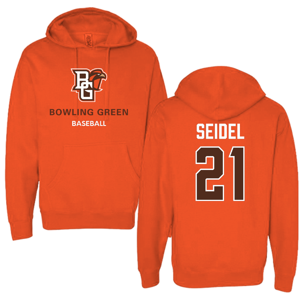 Bowling Green State University Baseball Orange Hoodie - #21 Sam Seidel