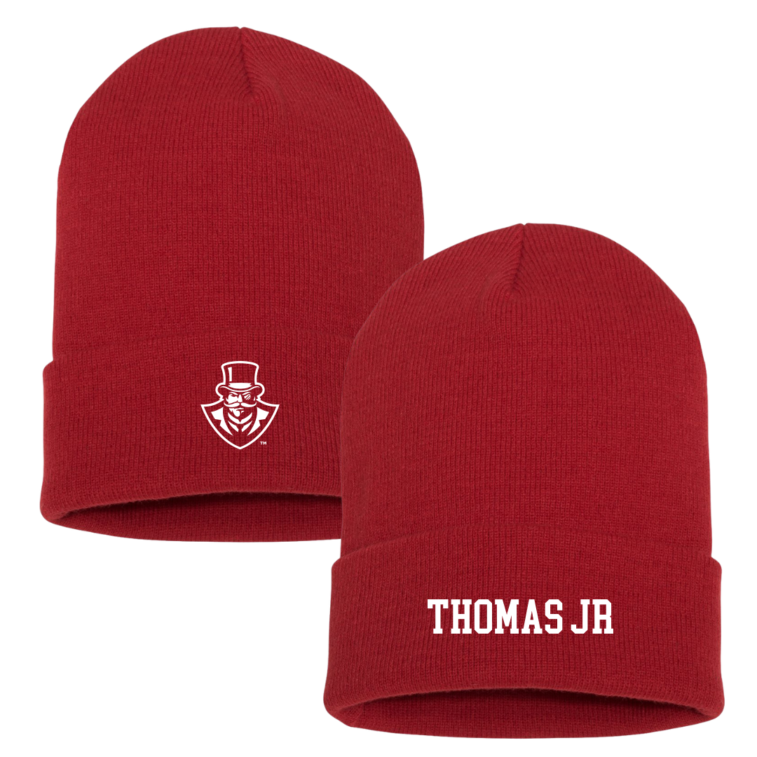 Austin Peay State University Football Red Beanie - #5 Rashaud Thomas Jr