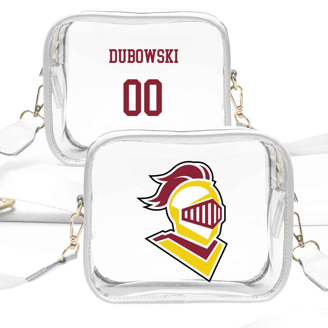 Calvin University Football White Clear Stadium Bag - #00 Kaleb Dubowski