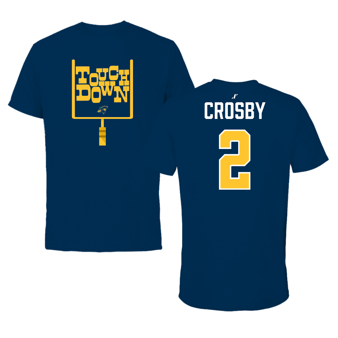 East Tennessee State University Football Navy Touchdown Performance Tee - #2 Jackson Crosby