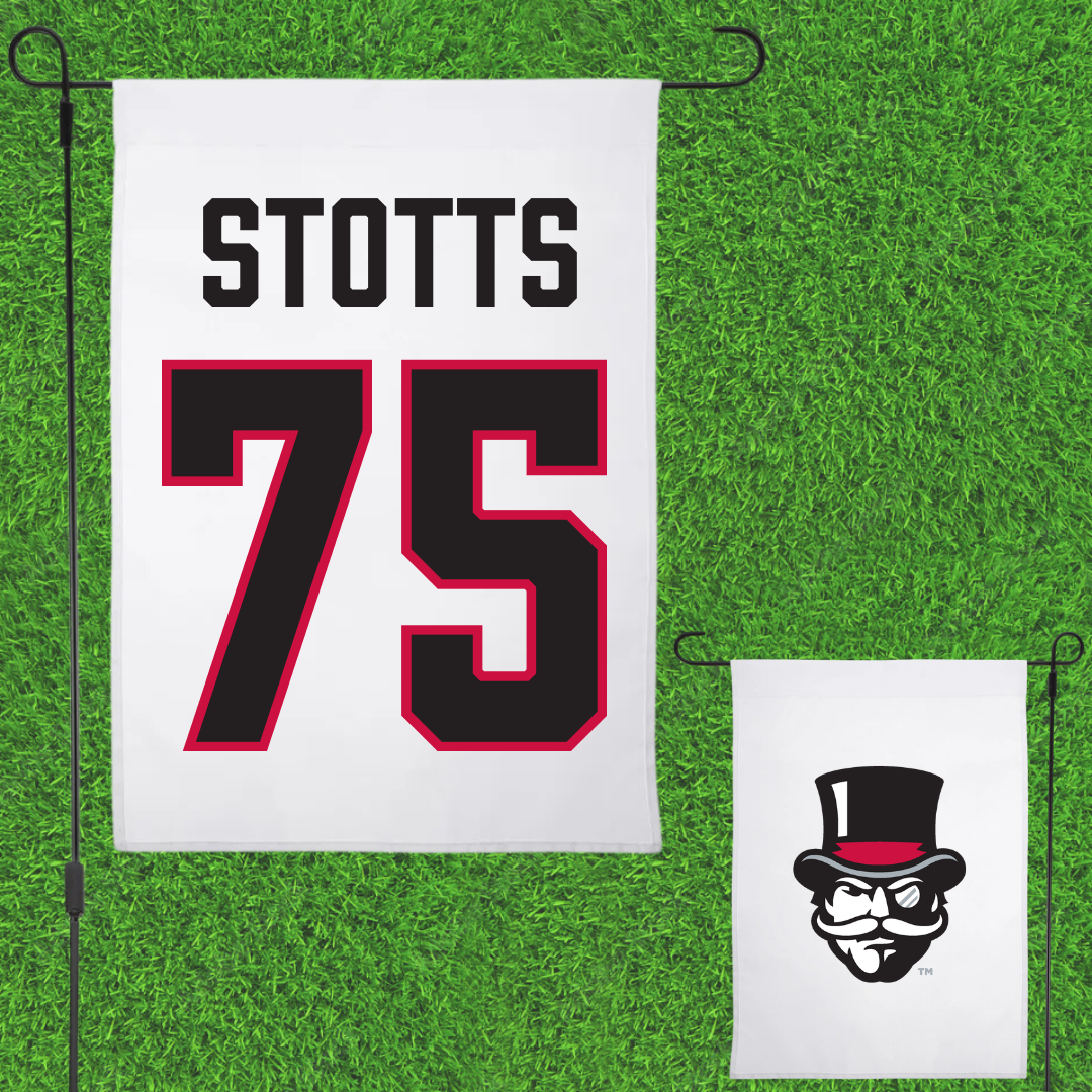 Austin Peay State University Football White Garden Flag - #75 Ben Stotts