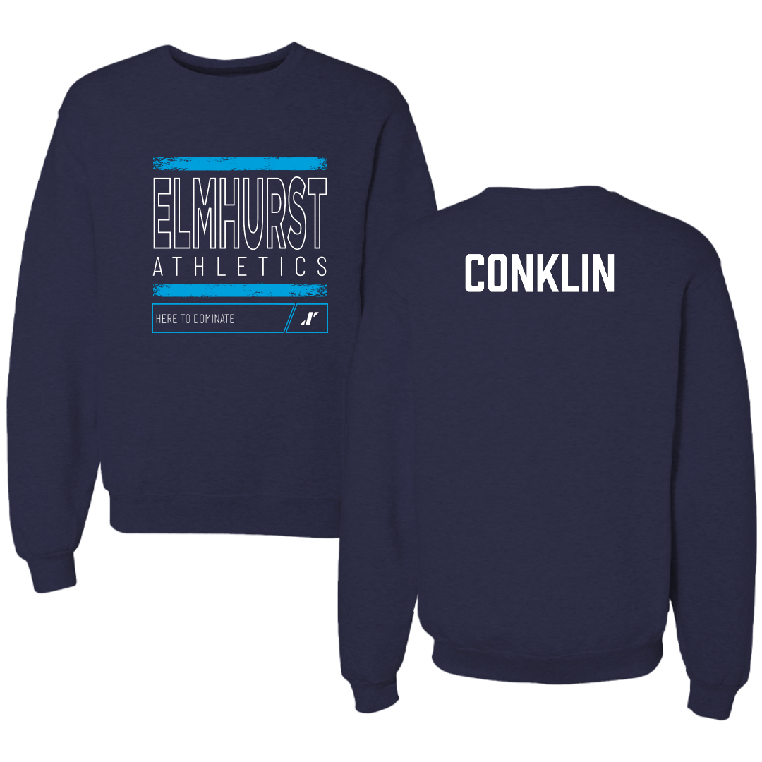Elmhurst University Golf Navy Dominate Crewneck - Carson Conklin