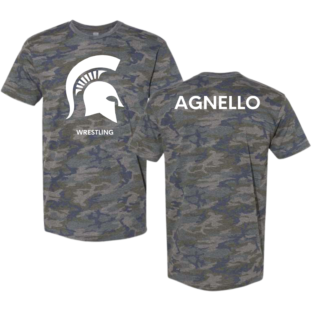 Michigan State University Wrestling (M) Vintage Camo Tee - Sammy Agnello