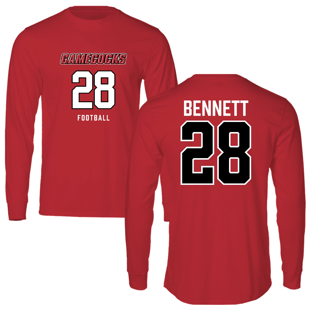 Jacksonville State University Football Red Long Sleeve - #28 Reggion Bennett