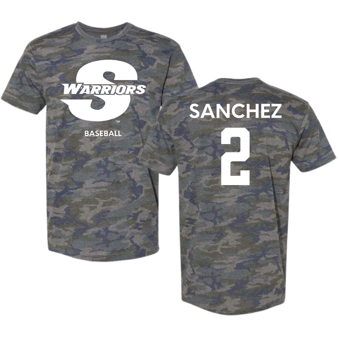 Stanislaus State Baseball Vintage Camo Tee - #2 Kian Sanchez