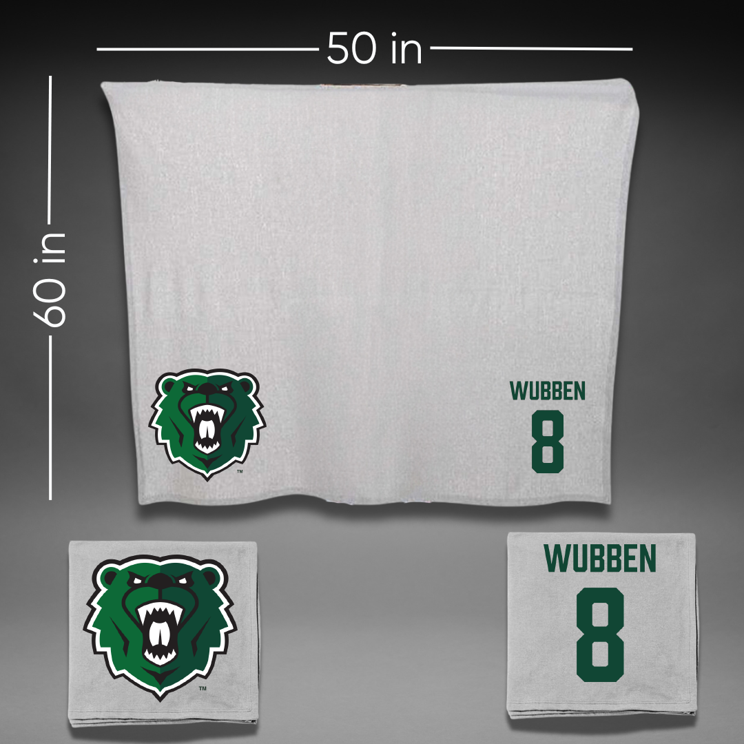 University of Wisconsin-Parkside Baseball Gray Blanket - #8 John Wubben