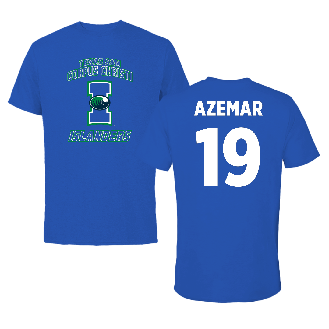 Texas A&M University-Corpus Christi Baseball Blue Islanders Performance Tee - #19 Hunter Azemar