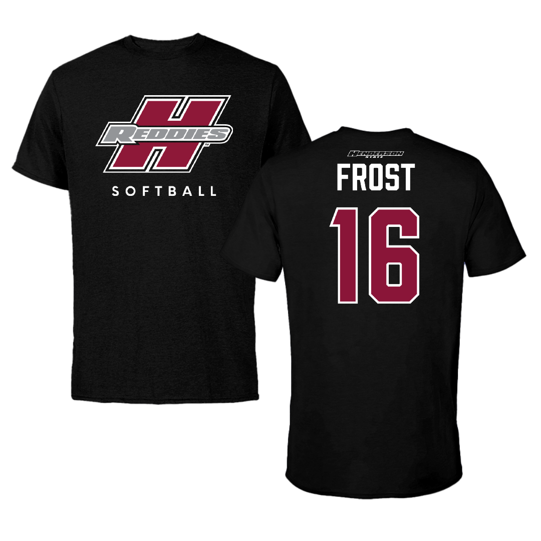 Henderson State University Softball Black Performance Tee - #16 Alyx Frost