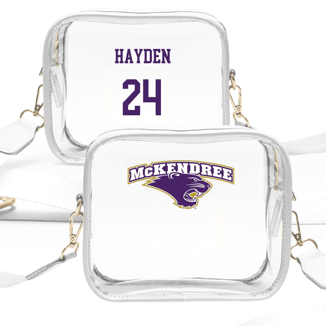 McKendree University Lacrosse (W) White Clear Stadium Bag - #24 Amber Hayden