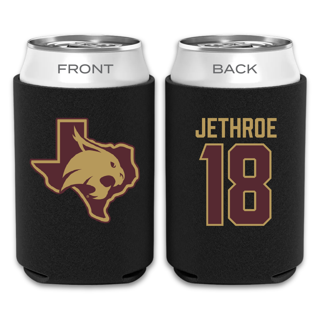 Texas State University Volleyball Black Can Cooler - #18 Zenai Jethroe